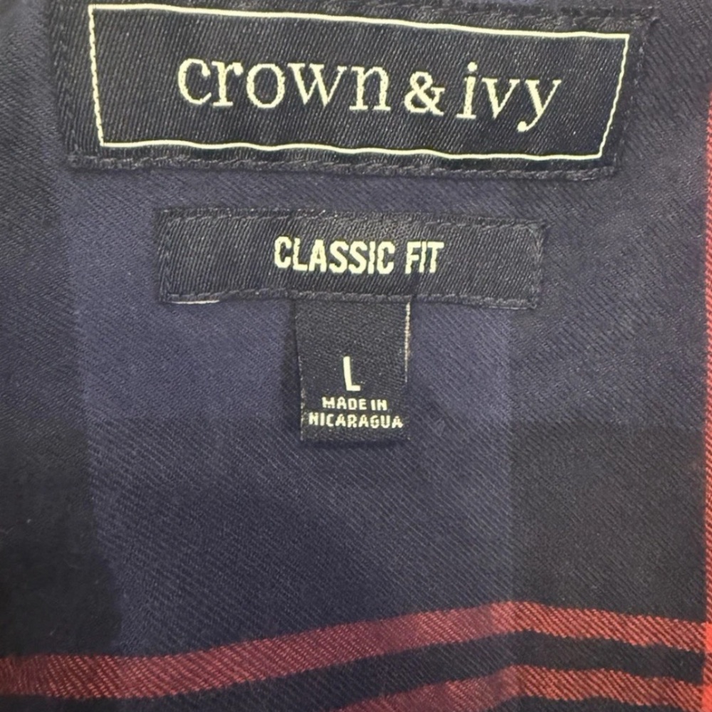 Men’s Crown and Ivy Button‎ down shirt Sz L - Picture 4 of 4